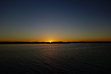 sunset over the river