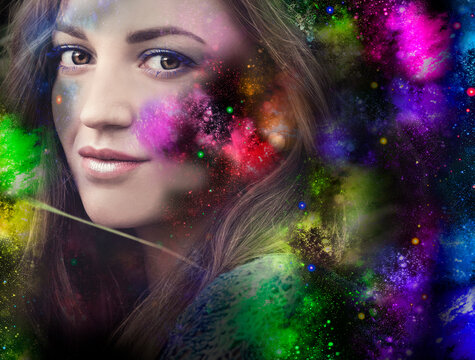 Artistic portrait of woman and space
