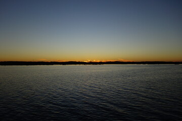sunset over the river