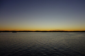 sunset over the river