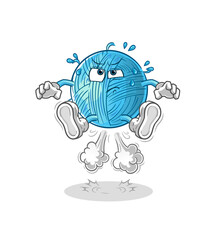 Obraz premium yarn ball fart jumping illustration. character vector