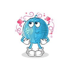 yarn ball shy vector. cartoon character