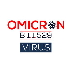 Obraz premium Omicron virus, new COVID-19 variant, Banner Word with Icons, Vector illustration.