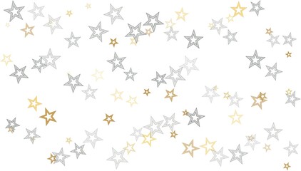 Gold stars seamless pattern, starry background, golden confetti holiday backdrop, cute childish wallpaper