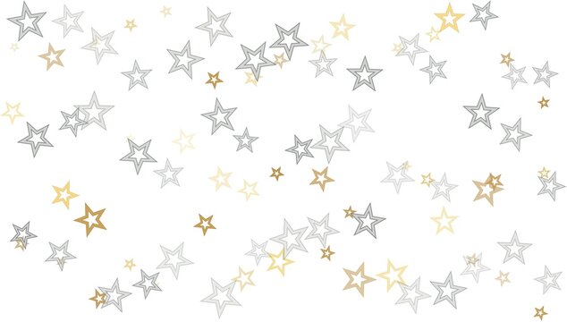 Gold Stars Seamless Pattern, Starry Background, Golden Confetti Holiday Backdrop, Cute Childish Wallpaper