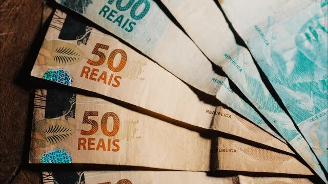 Real, Brazilian currency, fifty and one hundred reais notes