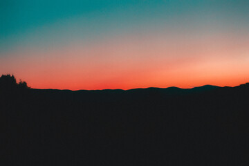 sunset over the mountains