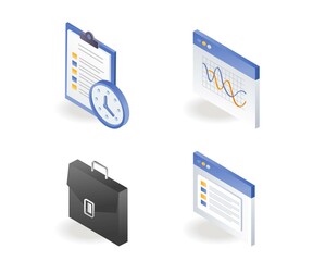 A set of icon data analysis and schedule plans