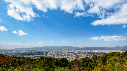 青龍殿大舞台から京都市内を望む