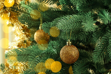 christmas tree with new year toys