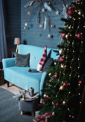 New Year's studio decorations. Cozy Christmas Eve