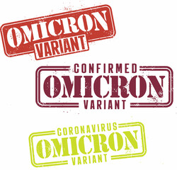 Omicron Coronavirus Variant Rubber Warning Stamps