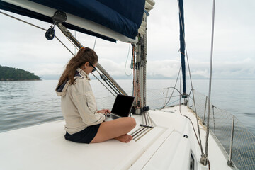 Woman working remotely