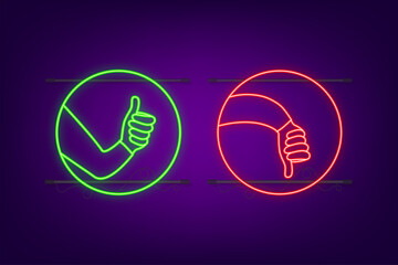Yes and No thumb up. Feedback concept. Positive feedback concept. Choice button icon. Vector stock illustration