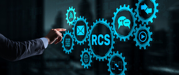 Rich Communication Services. Communication Protocol. RCS. Technology concept