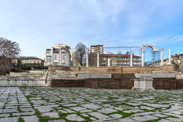 Ruins of Antique Forum Augusta Traiana in Stara Zagora, Bulgaria