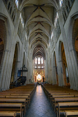 Fototapeta premium Bayonne, France - 30 Oct, 2021: Interior decorations in the Sainte Marie Cathedral, Bayonne