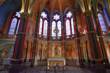Fototapeta na wymiar Bayonne, France - 30 Oct, 2021: Interior decorations in the Sainte Marie Cathedral, Bayonne