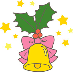 かわいいクリスマスの飾り/This is an illustration of a cute Christmas bell.
