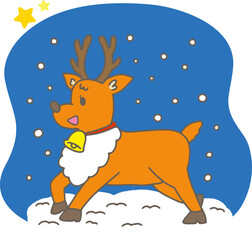 かわいいトナカイ/This is an illustration of a cute reindeer.