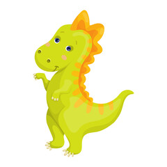 Cute cartoon dinosaur, tyrannosaurus. Vector graphics.