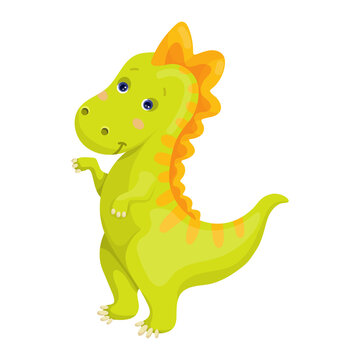 Cute cartoon dinosaur, tyrannosaurus. Vector graphics.