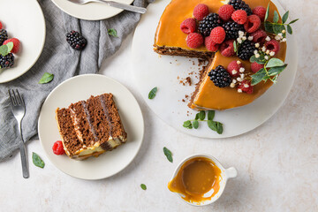 Delicious caramel cake