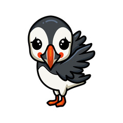 Cute little puffin bird cartoon