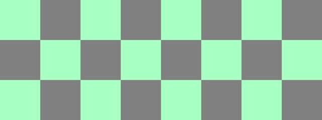 Checkerboard banner. Grey and Mint colors of checkerboard. Big squares, big cells. Chessboard, checkerboard texture. Squares pattern. Background.