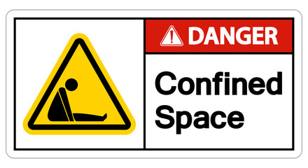 Caution Confined Space Symbol Sign Isolated On White Background