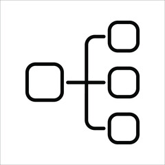 hierarchical outline, thin, flat, digital icons for web and mobile. on a white background.