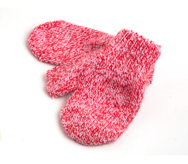 winter gloves on white background