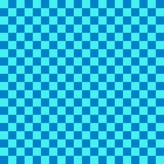 Two color checkerboard. Blue and Cyan colors of checkerboard. Chessboard, checkerboard texture. Squares pattern. Background.