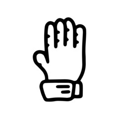 hiking glove line vector doodle simple icon