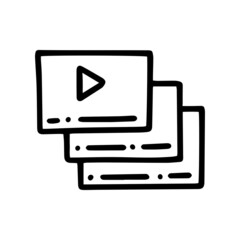 video content line vector doodle simple icon