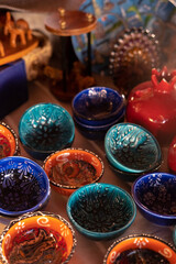 plates in a market