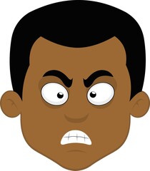 Vector illustration of a cartoon man's face, with an angry expression