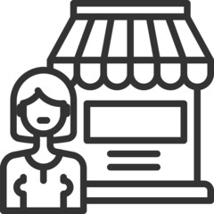 Vector Owner outline icon, business owner related 64x64 Pixel, white background