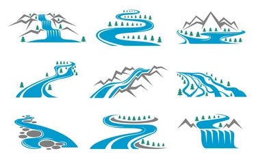 Fotobehang River shape icons © vectortatu