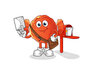 Fototapeta premium wrapped candy postman vector. cartoon character