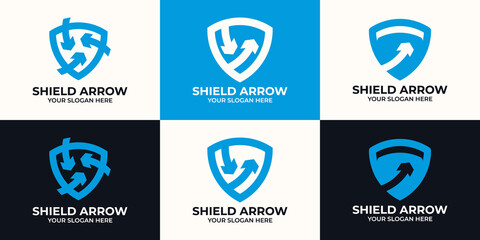 shield arrow combination logo for safety inspiration logo