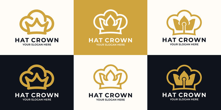 hat crown combination logo for professional chef inspiration logo