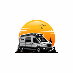 off road camper van illustration logo vector © winana