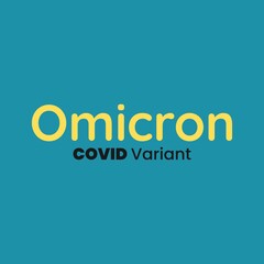 Omicron Covid-19 variant typography text vector design. Health awareness conceptual design.