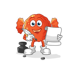 Obraz premium wrapped candy writer vector. cartoon character