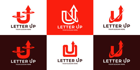 initial letter U arrow combination logo for business and brand inspiration logo