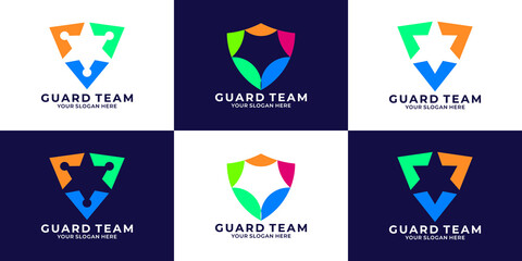 shield or guard symbol combined with community logo concept