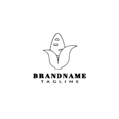 corn logo cartoon icon concept template black isolated vector illustration