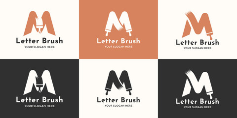 M initial letter brush logo for business and brand inspiration logo