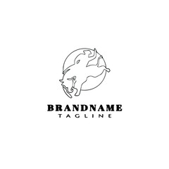 cowboy logo cartoon icon design template black vector illustration